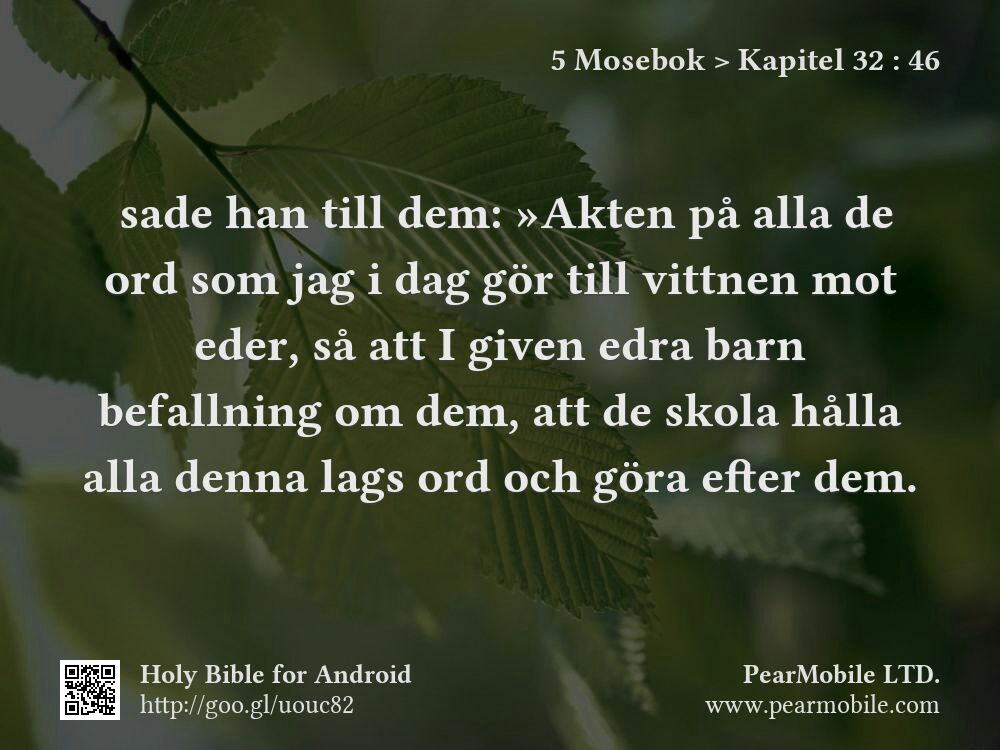 5 Mosebok, Kapitel 32:46